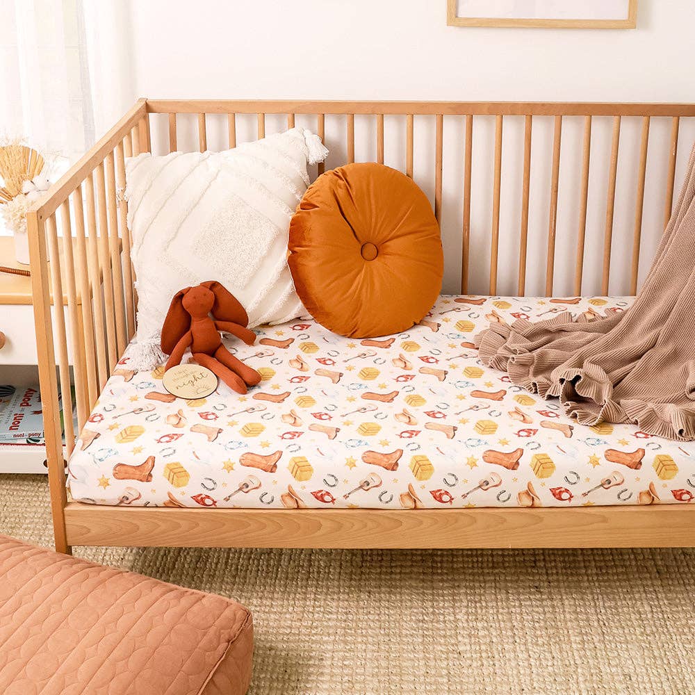 Cowboys Organic Fitted Cot Sheet