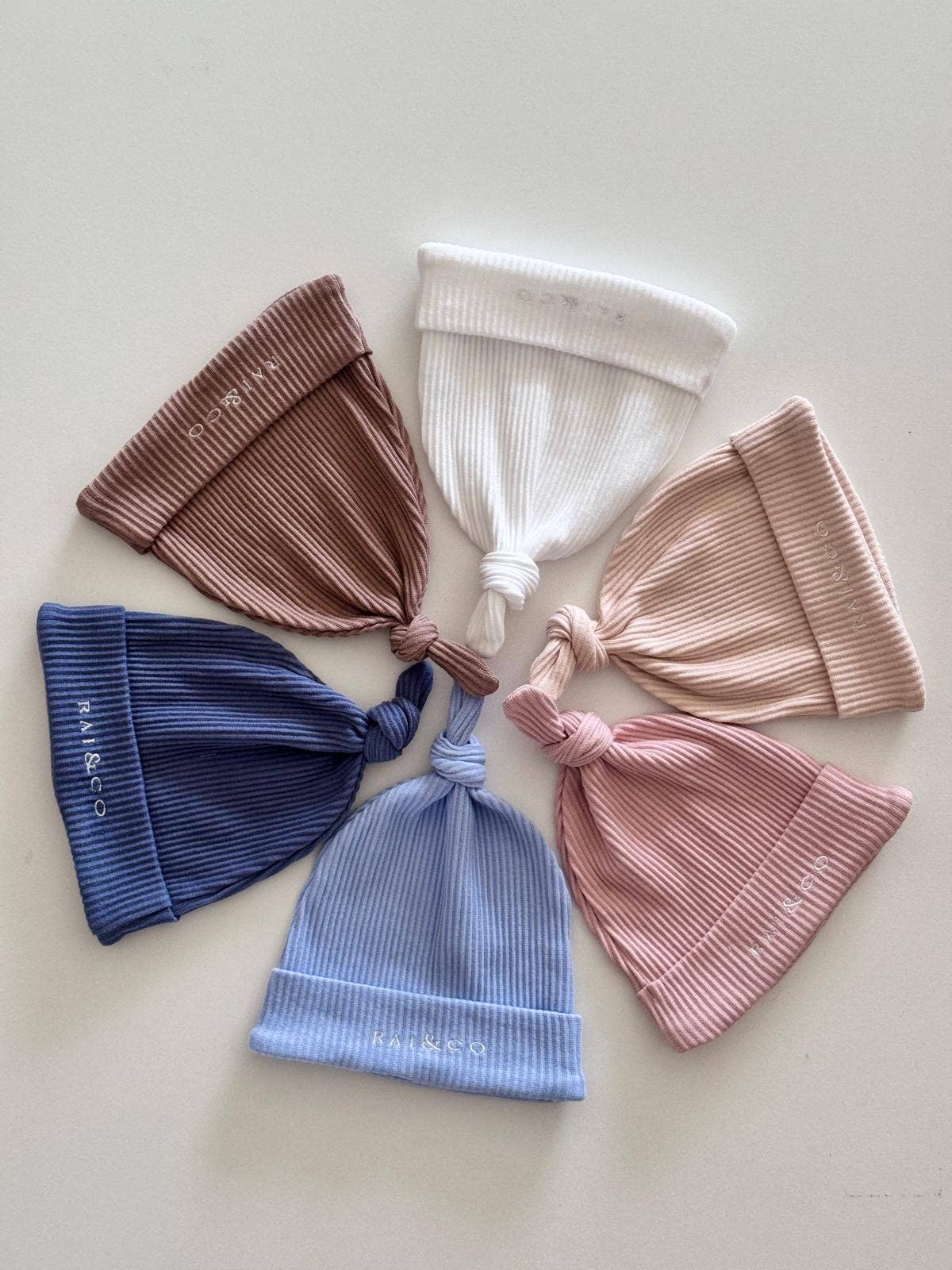 Baby Beanie Ribbed Knotted