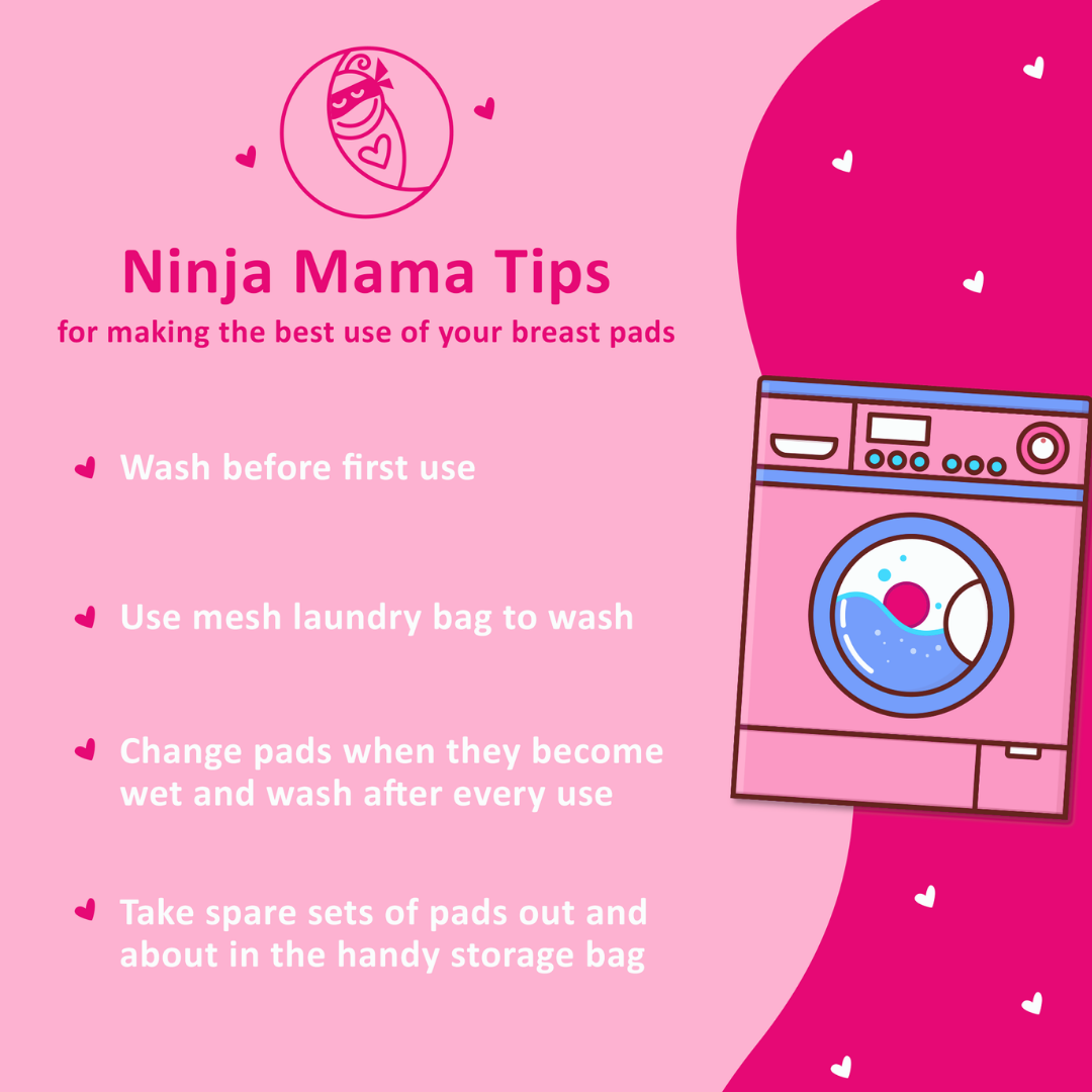 Ninja Mama 3 layer Washable Organic Bamboo Nursing Pads