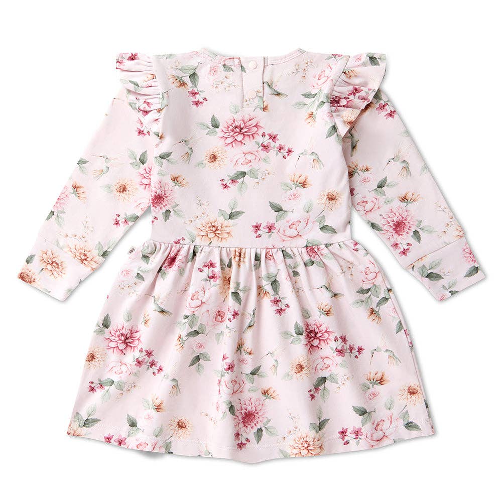 Birds & Blooms Long Sleeve Organic Dress