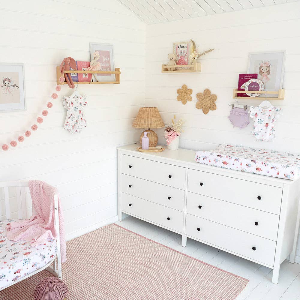 Fairy Garden Organic Bassinet Sheet / Change Pad Cover