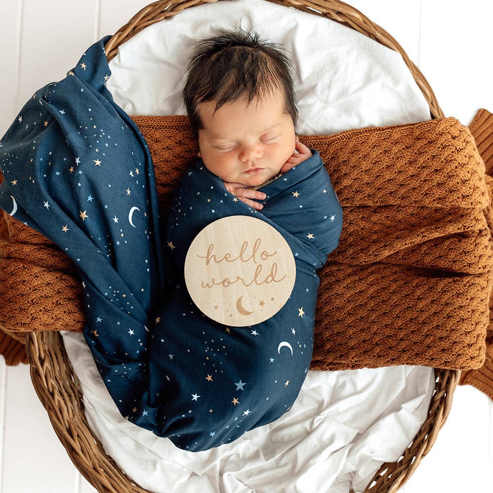 Starry Night Organic Jersey Wrap & Beanie Set