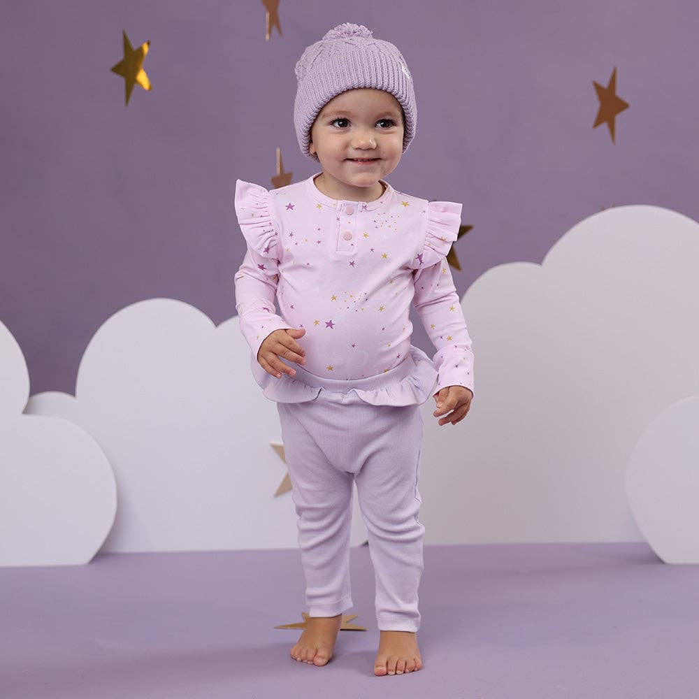 Twinkle Long Sleeve Organic Bodysuit with Frill
