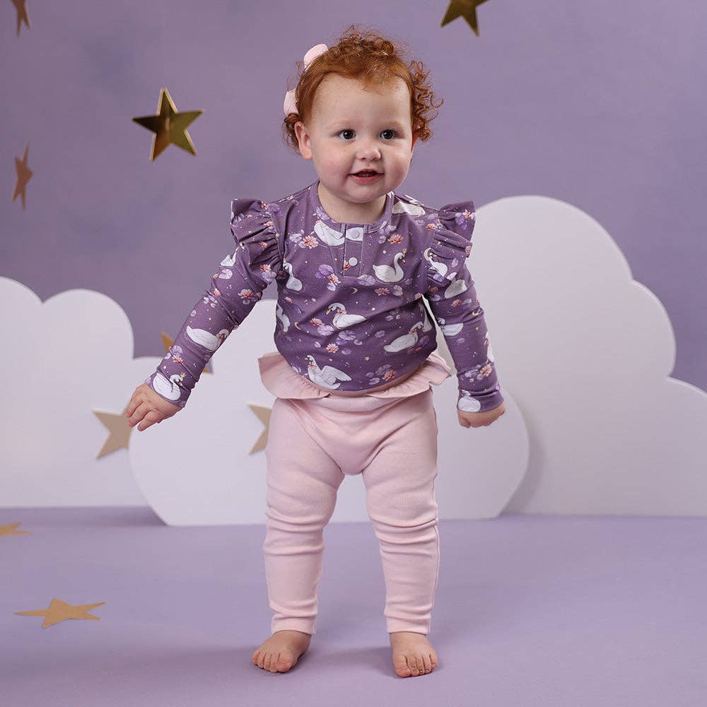 Baby Pink Organic Pants with Frill