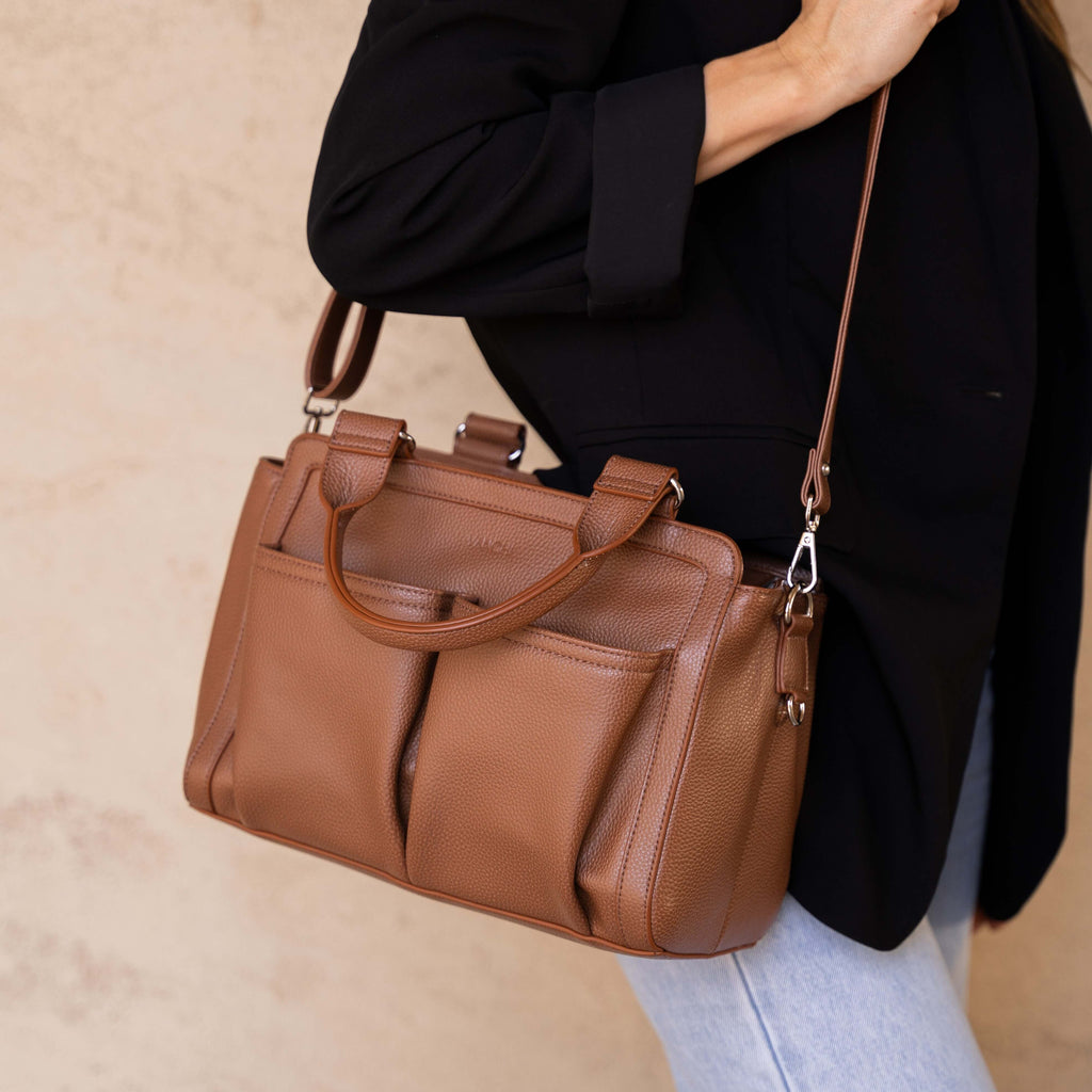 Amelia Convertible Pram Caddy - Pebbled Tan v2