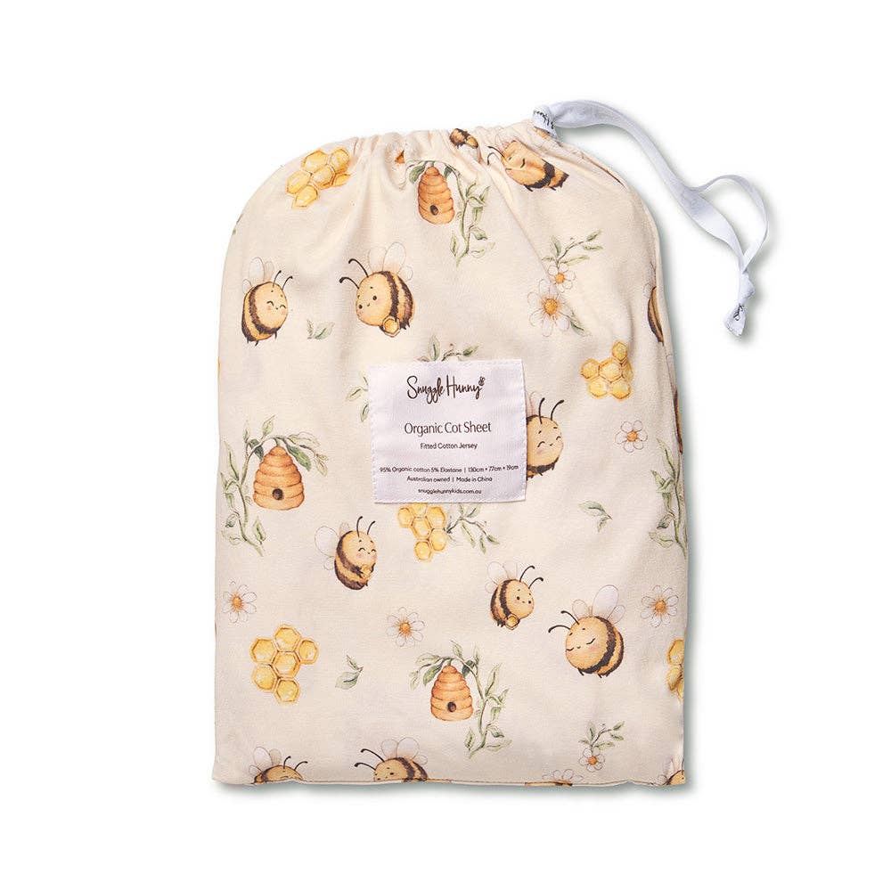 Bumblebees Organic Fitted Cot Sheet