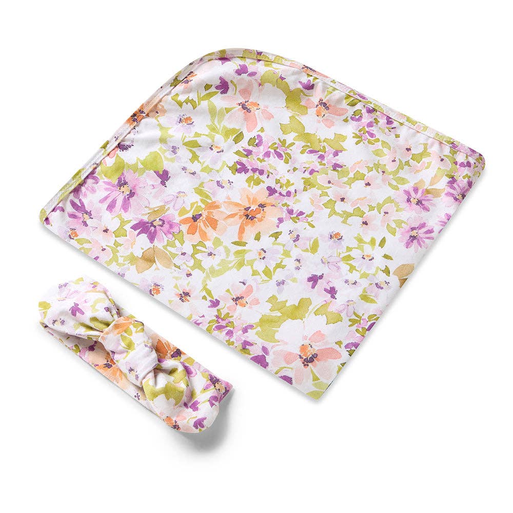 Isla Organic Jersey Wrap & Topknot Set