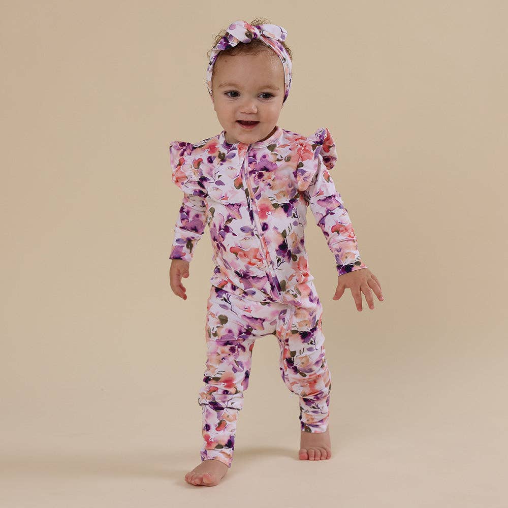Blushing Beauty Organic Snugglesuit Convertible Romper with Frill