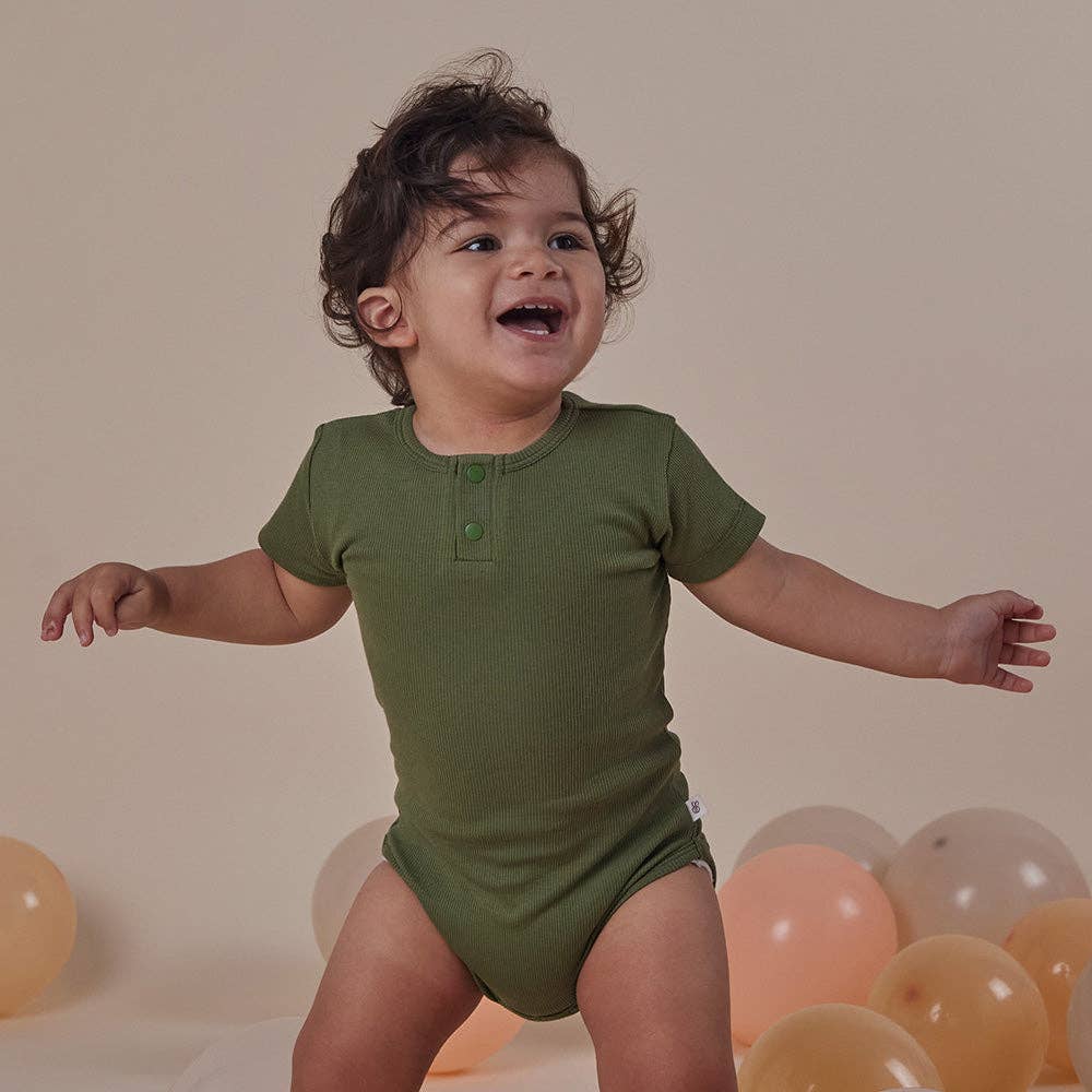 Olive Short Sleeve Organic Bodysuit
