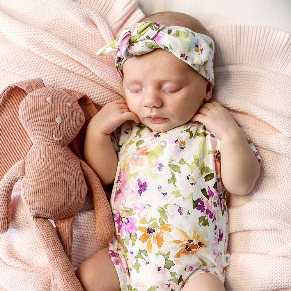Isla Short Sleeve Organic Kimono Bodysuit