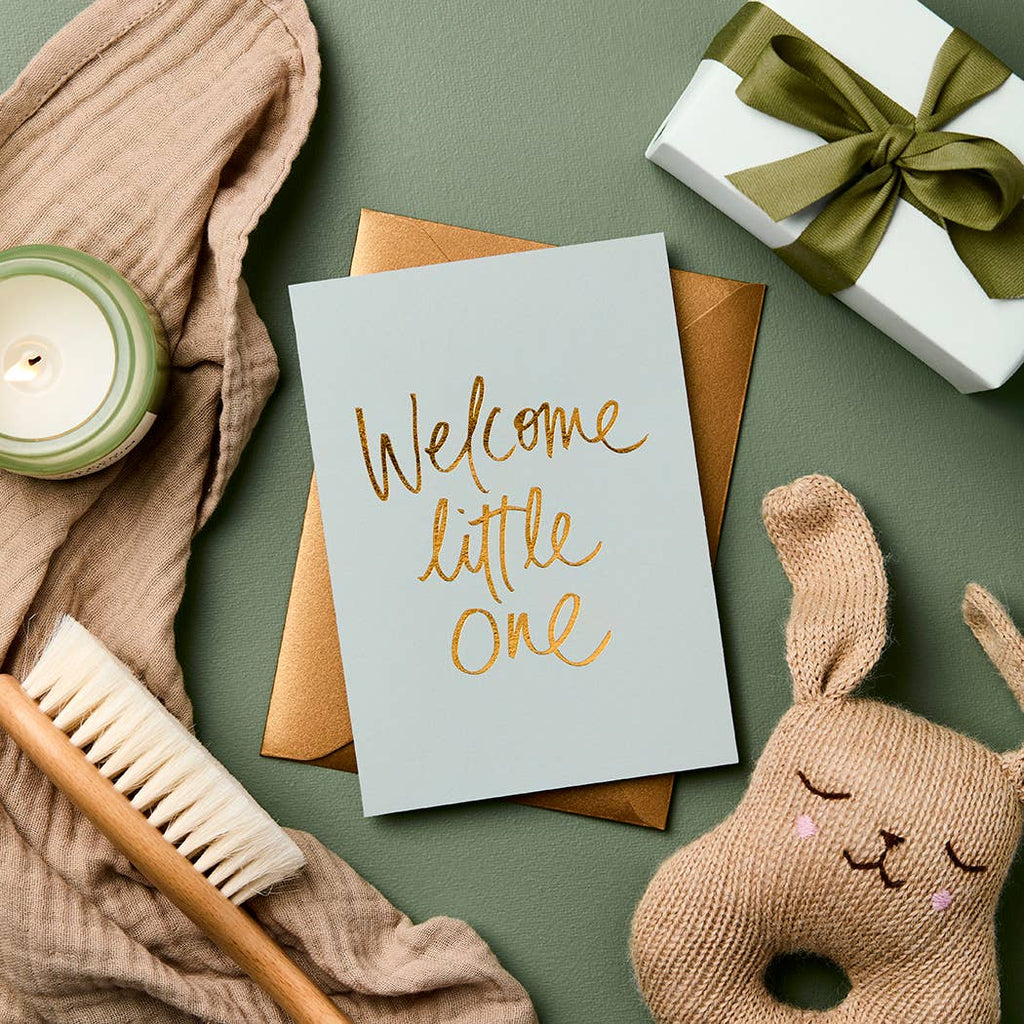 WELCOME LITTLE ONE CARD - BLUE