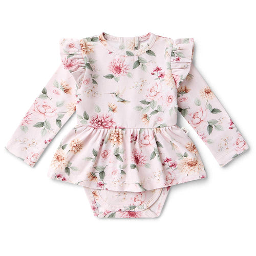 Birds & Blooms Long Sleeve Organic Dress