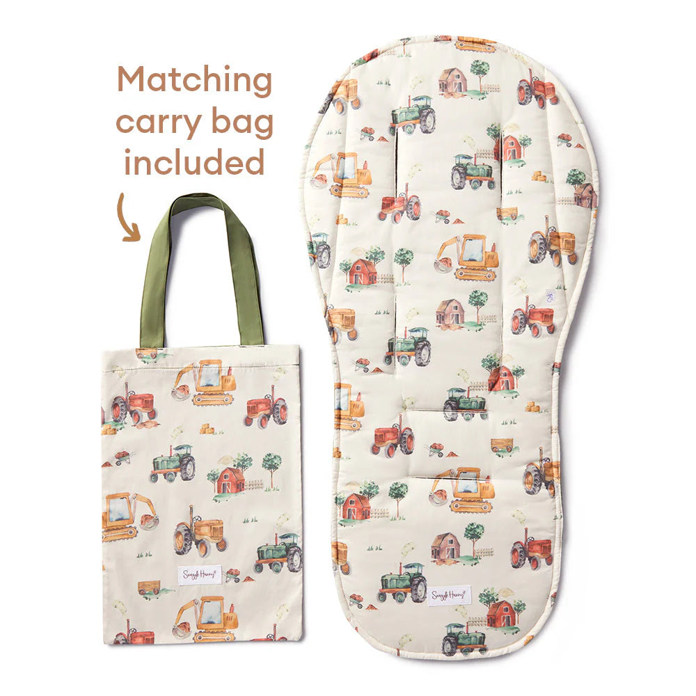 Diggers & Tractors Universal Organic Pram Liner