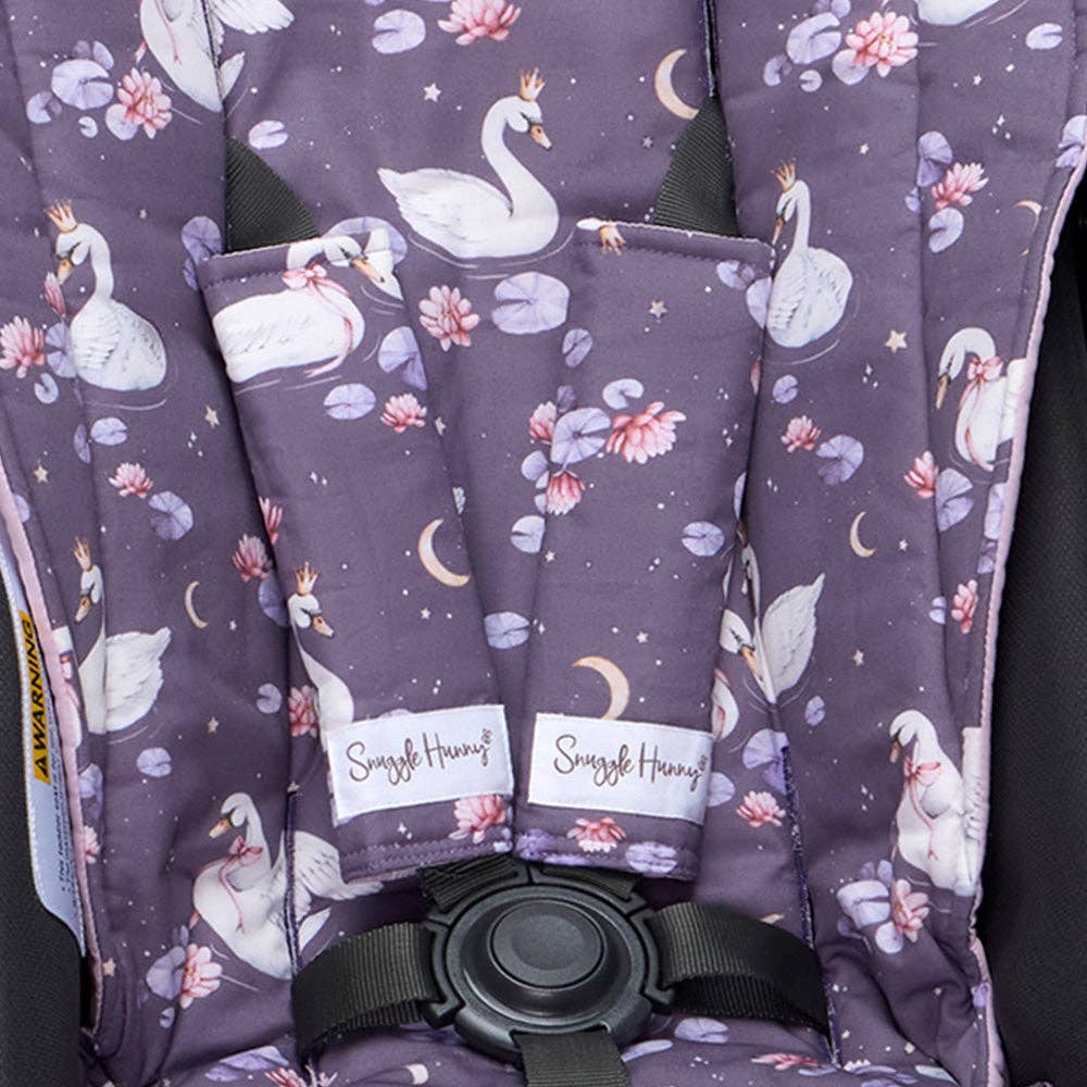 Midnight Swan Universal Reversible Pram Strap Covers