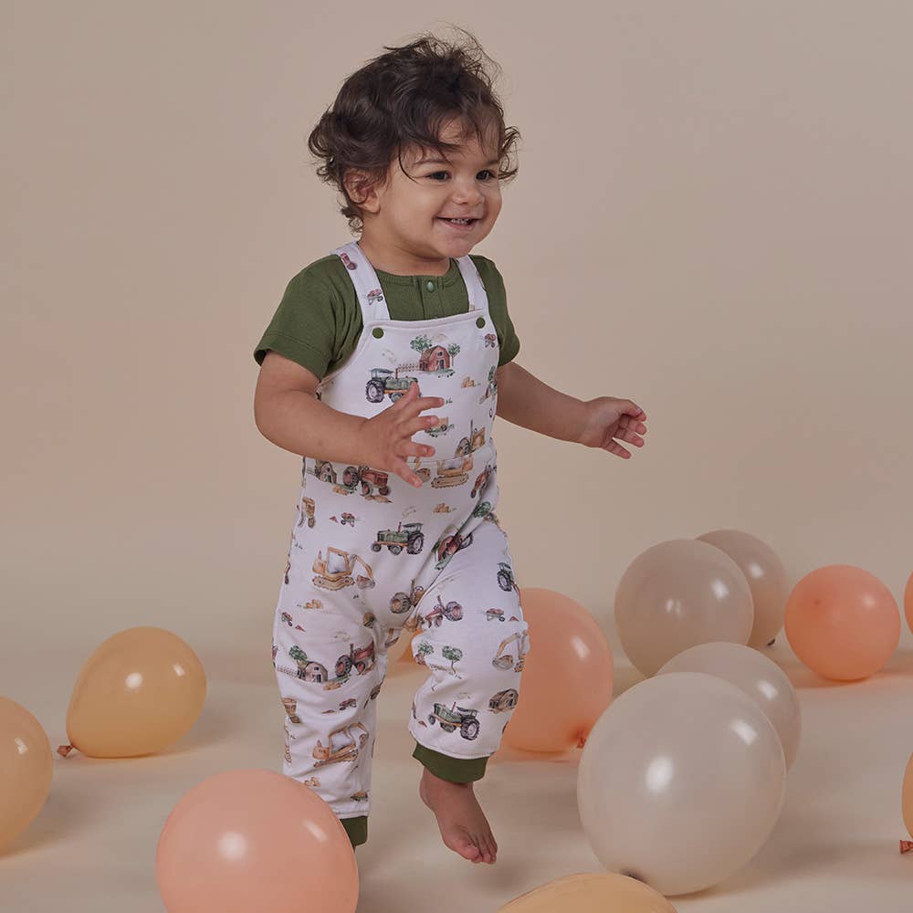 Diggers & Tractors Organic Snuggle Overalls