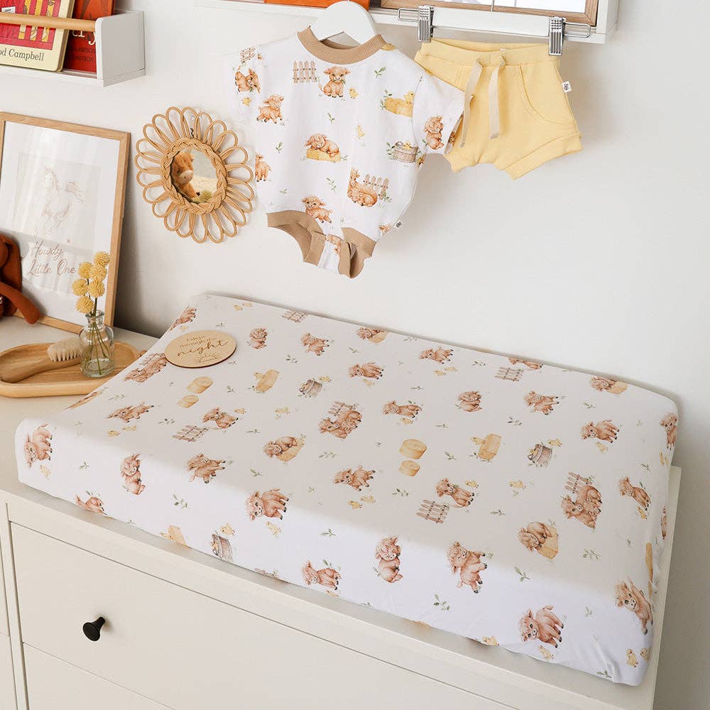 Highland Cows Organic Bassinet Sheet / Change Pad Cover