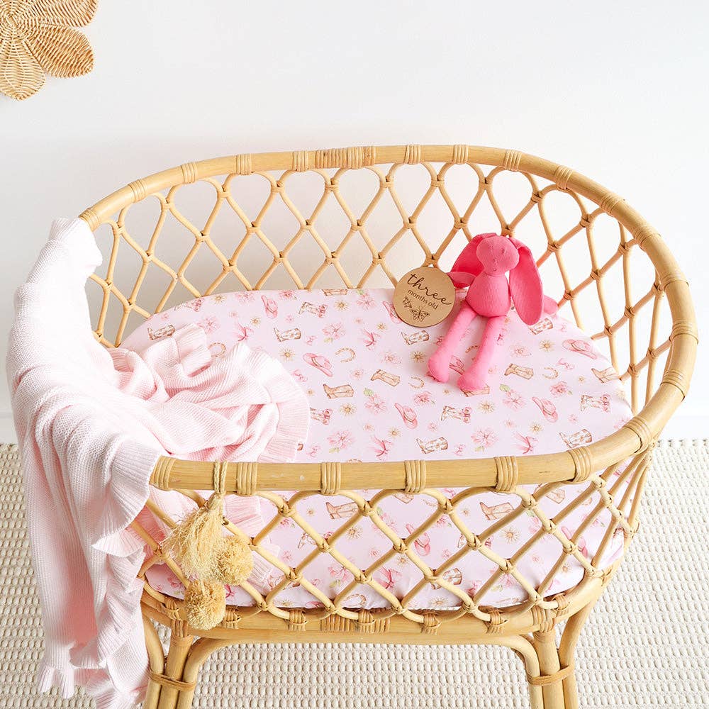 Boots & Bows Organic Bassinet Sheet / Change Pad Cover