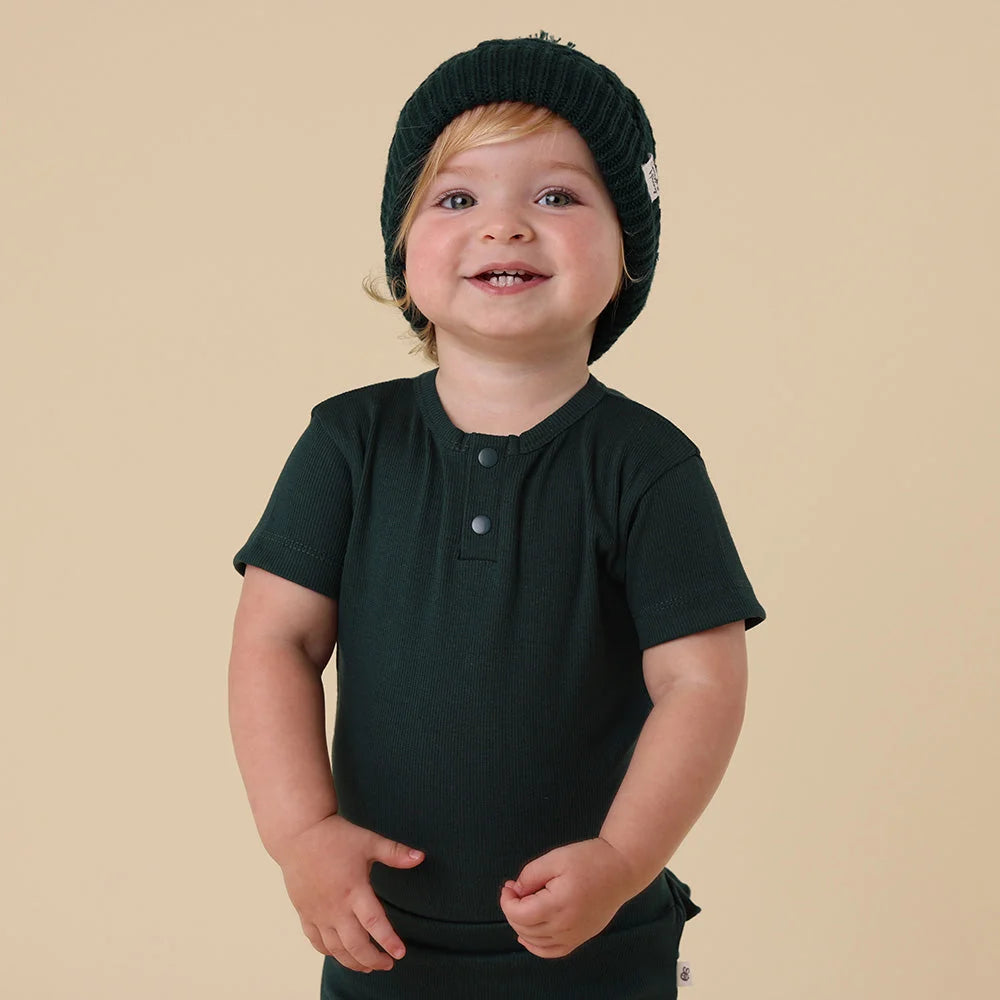 Emerald Short Sleeve Organic Bodysuit