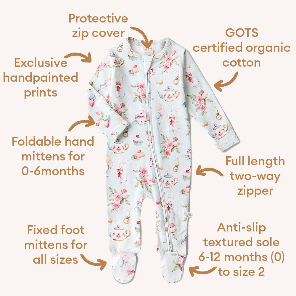 White Rabbit Organic Snuggle Sleepsuit Zip Footie