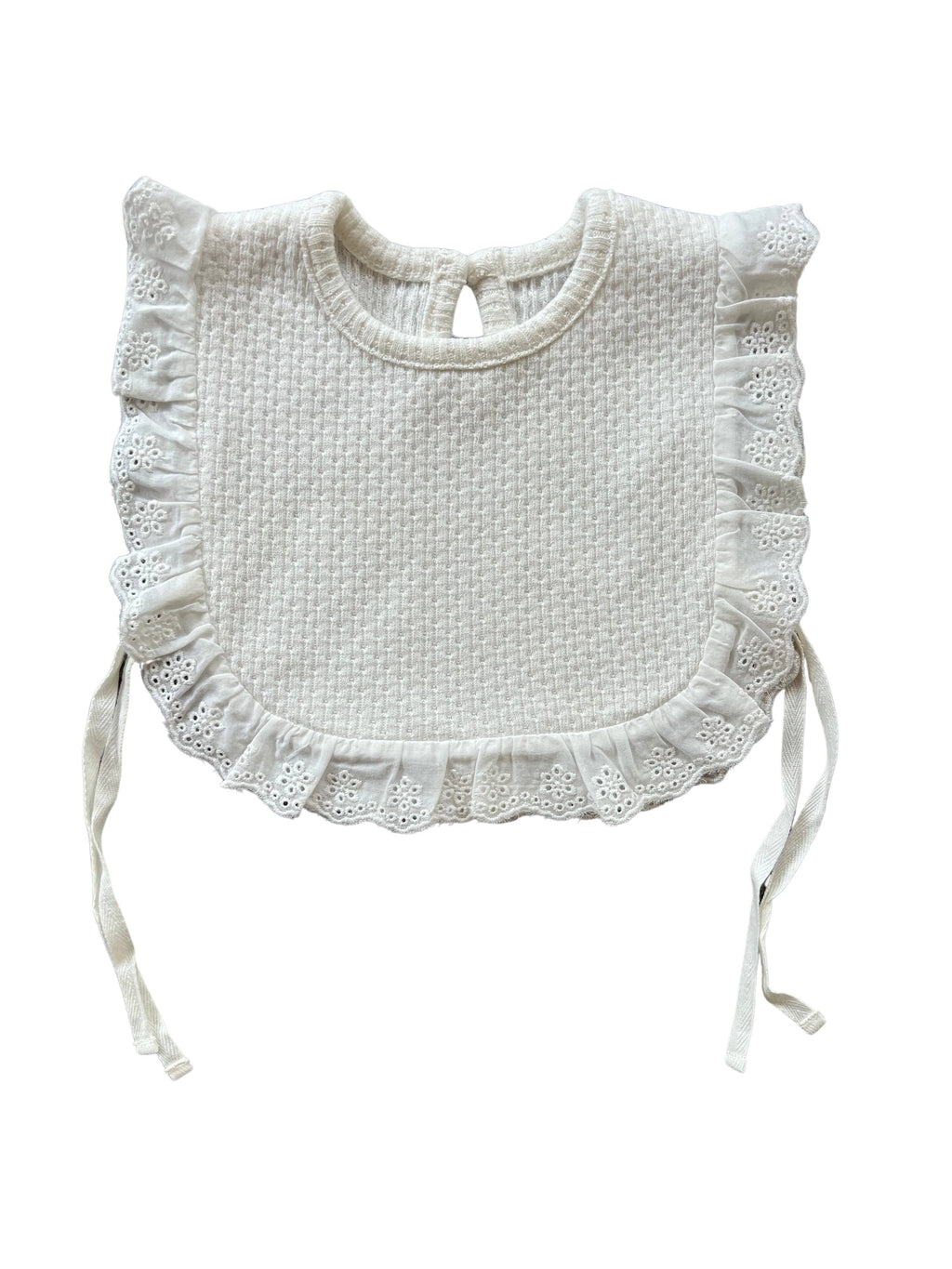 Knitted Lace Frill Bib
