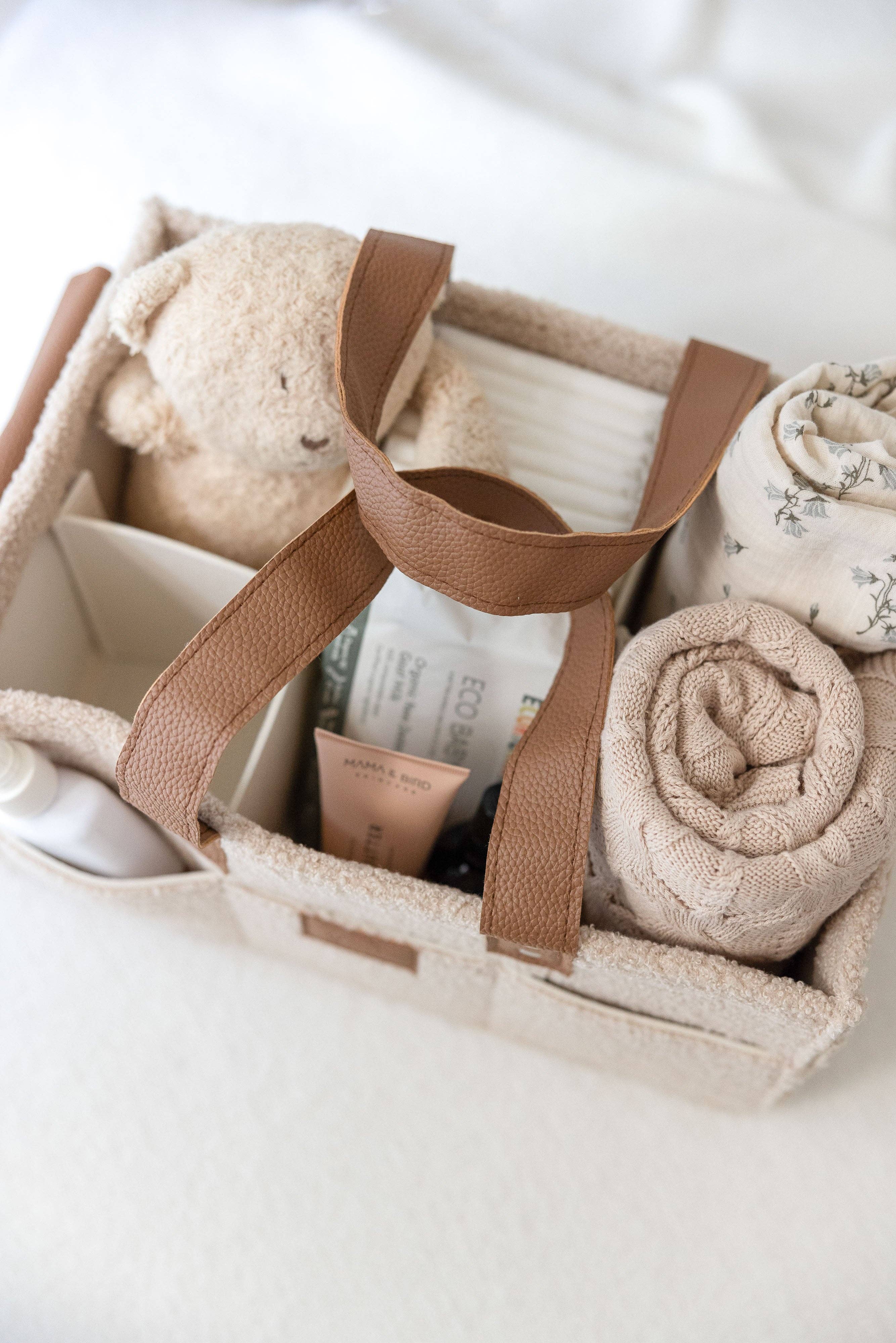 Nude Side Pocket Nappy Caddy- Large