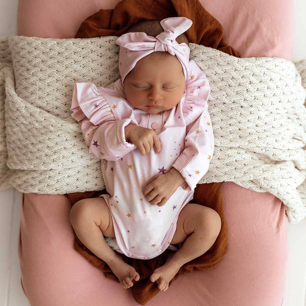 Twinkle Long Sleeve Organic Bodysuit with Frill