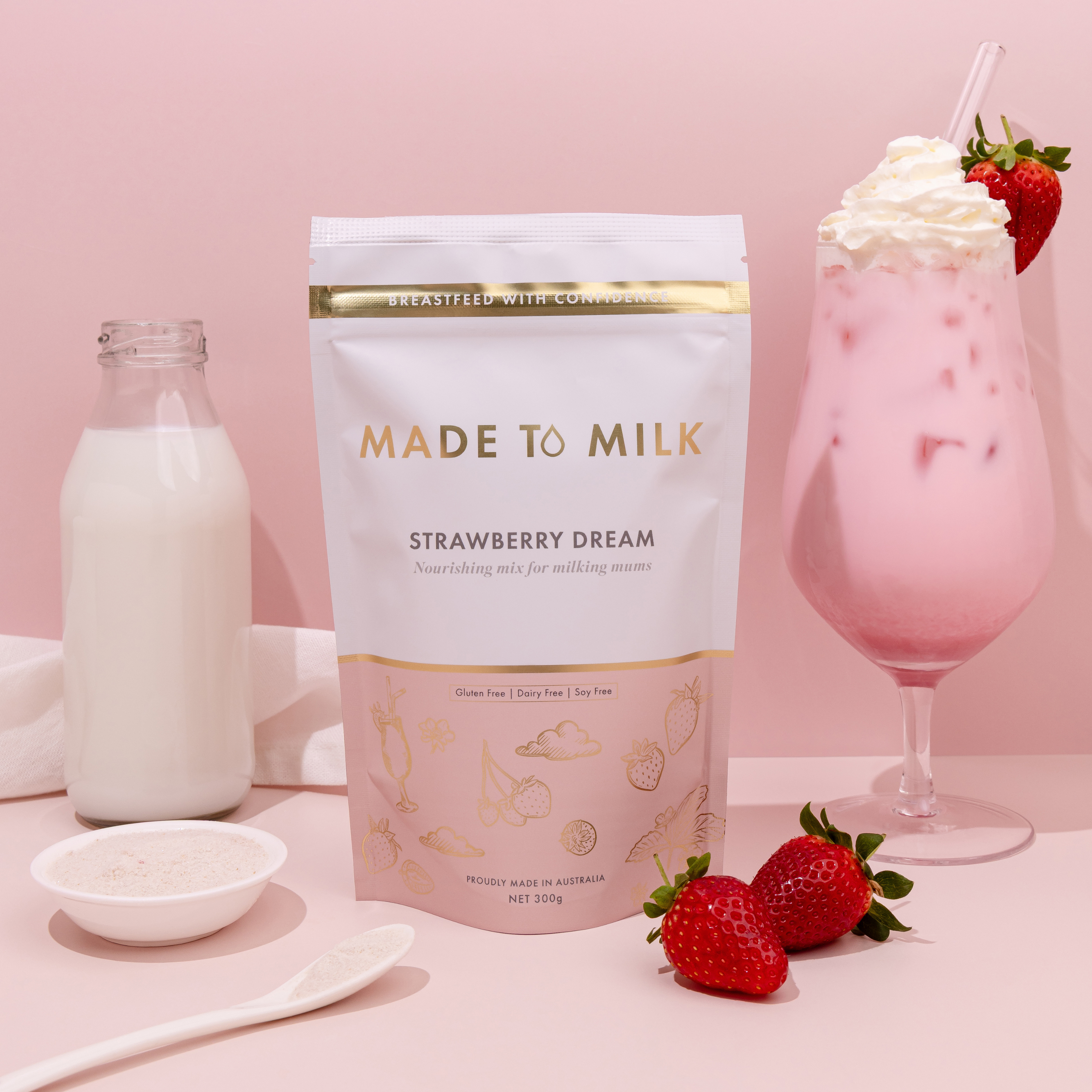 Strawberry Dream Lactation Drink - GF, DF, SF