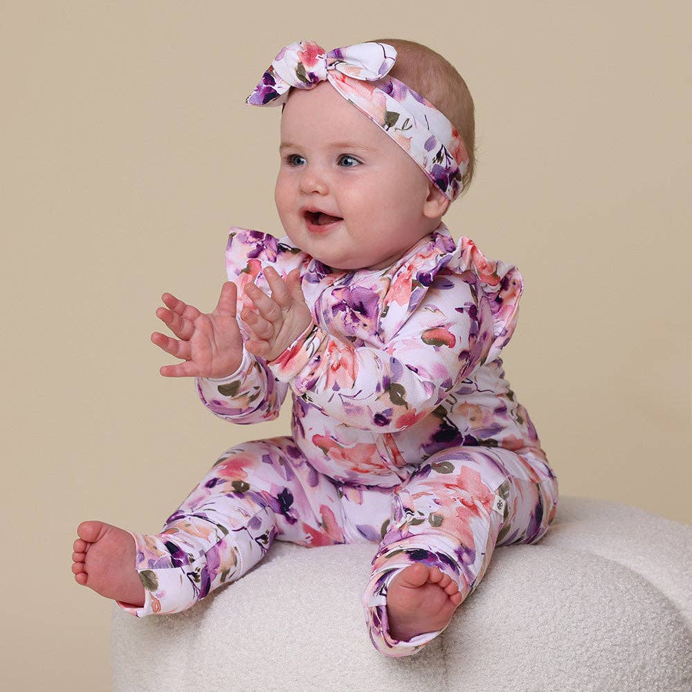 Blushing Beauty Organic Snugglesuit Convertible Romper with Frill