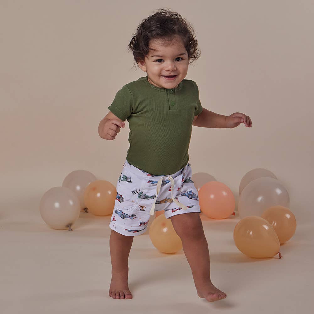 Olive Short Sleeve Organic Bodysuit