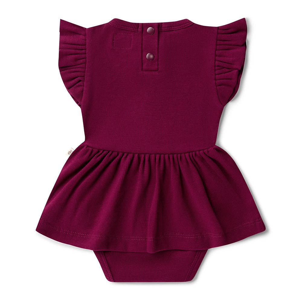Raspberry Short Sleeve Organic Dress