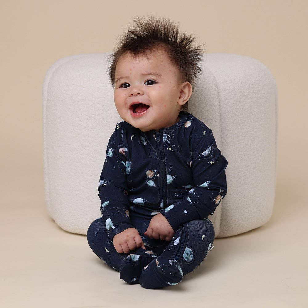 Milky Way Organic Snuggle Sleepsuit Zip Footie