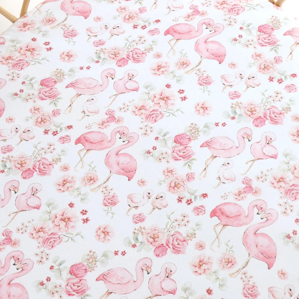 Flamingos Organic Bassinet Sheet / Change Pad Cover