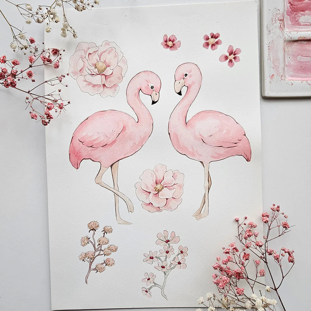 Flamingos Organic Jersey Wrap & Topknot Set