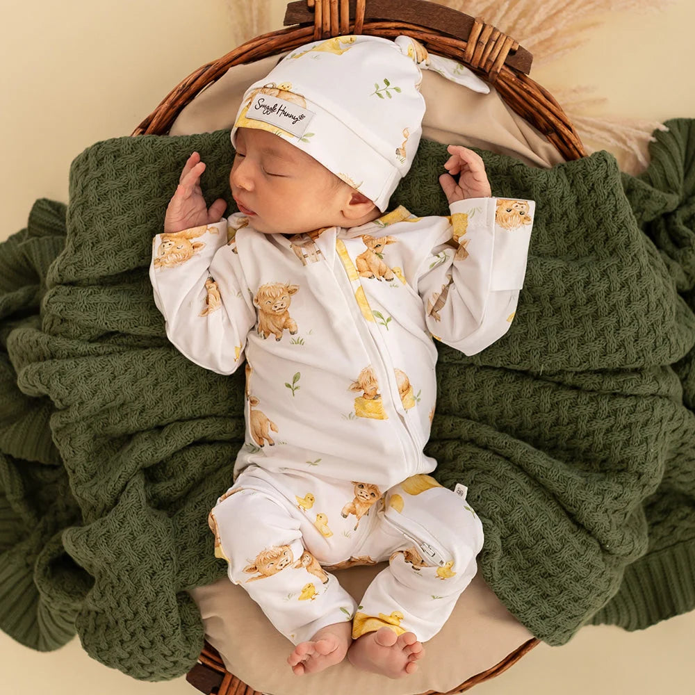 Highland Cows Organic Snugglesuit Convertible Romper