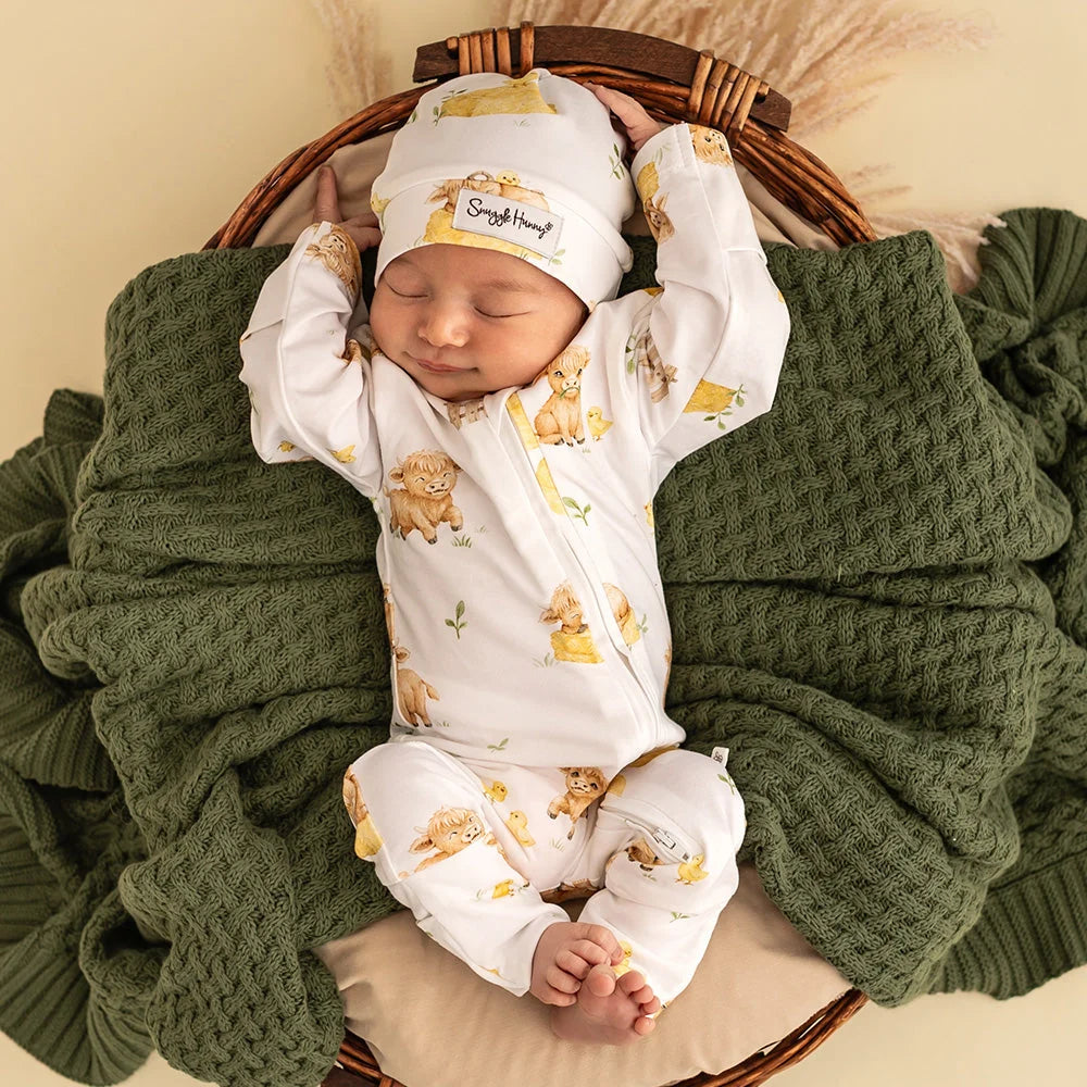 Highland Cows Organic Snugglesuit Convertible Romper