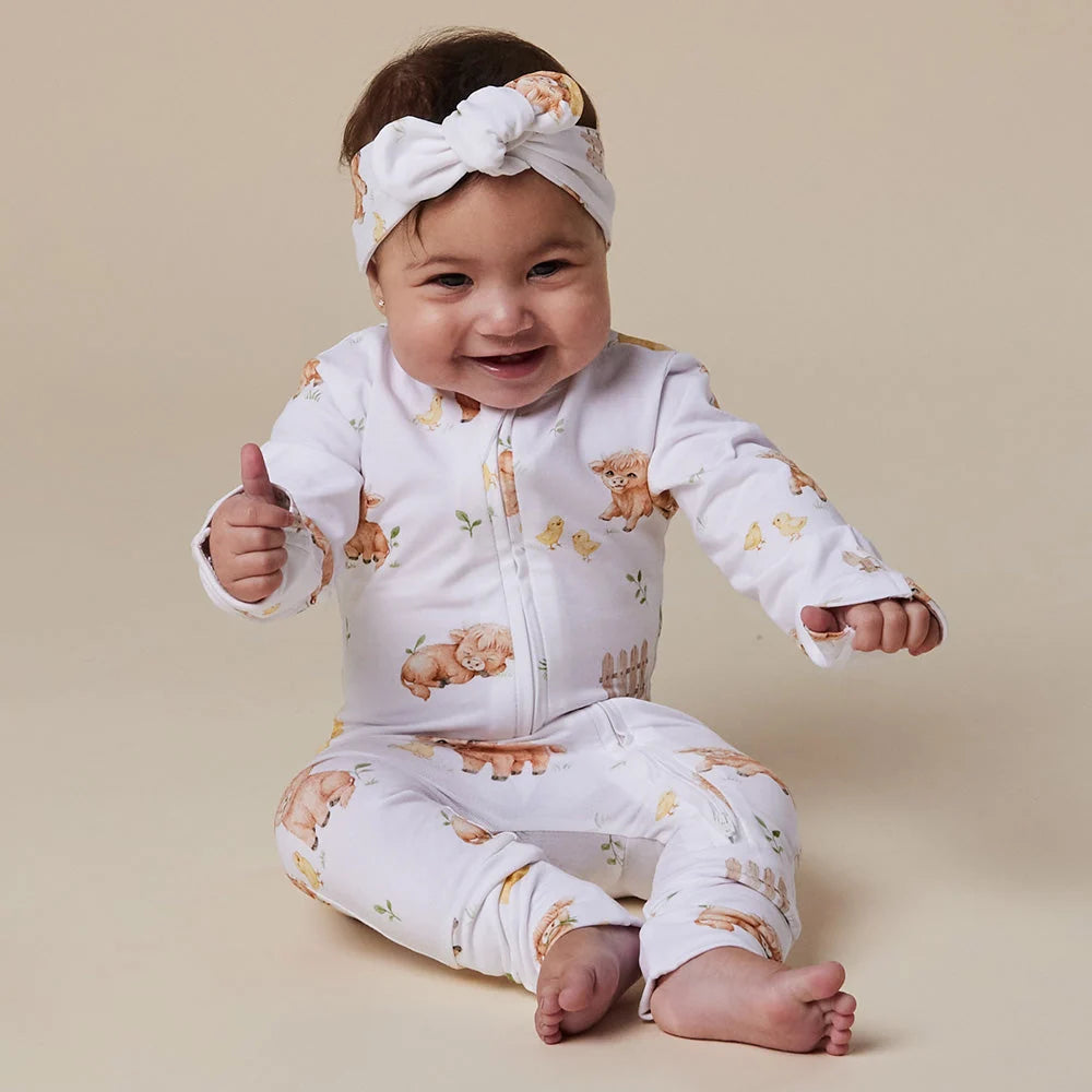 Highland Cows Organic Snugglesuit Convertible Romper