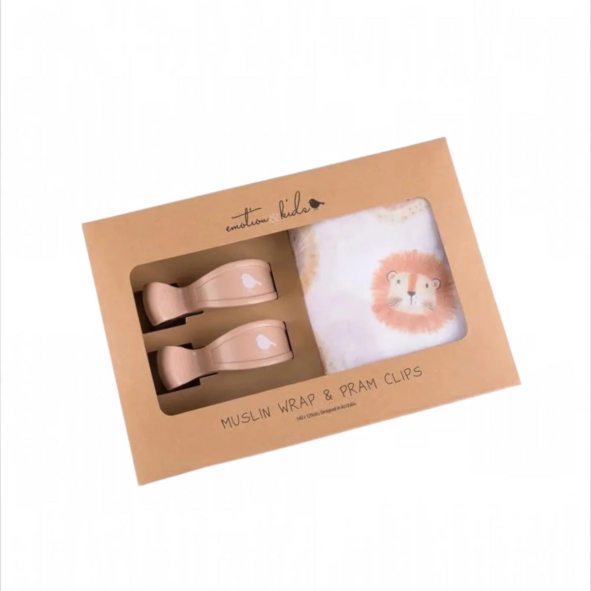 Lion Muslin Wrap & Pram Clip Set