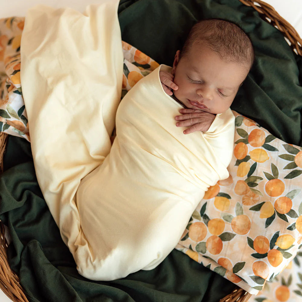 Lemon Sorbet Organic Jersey Wrap & Beanie Set