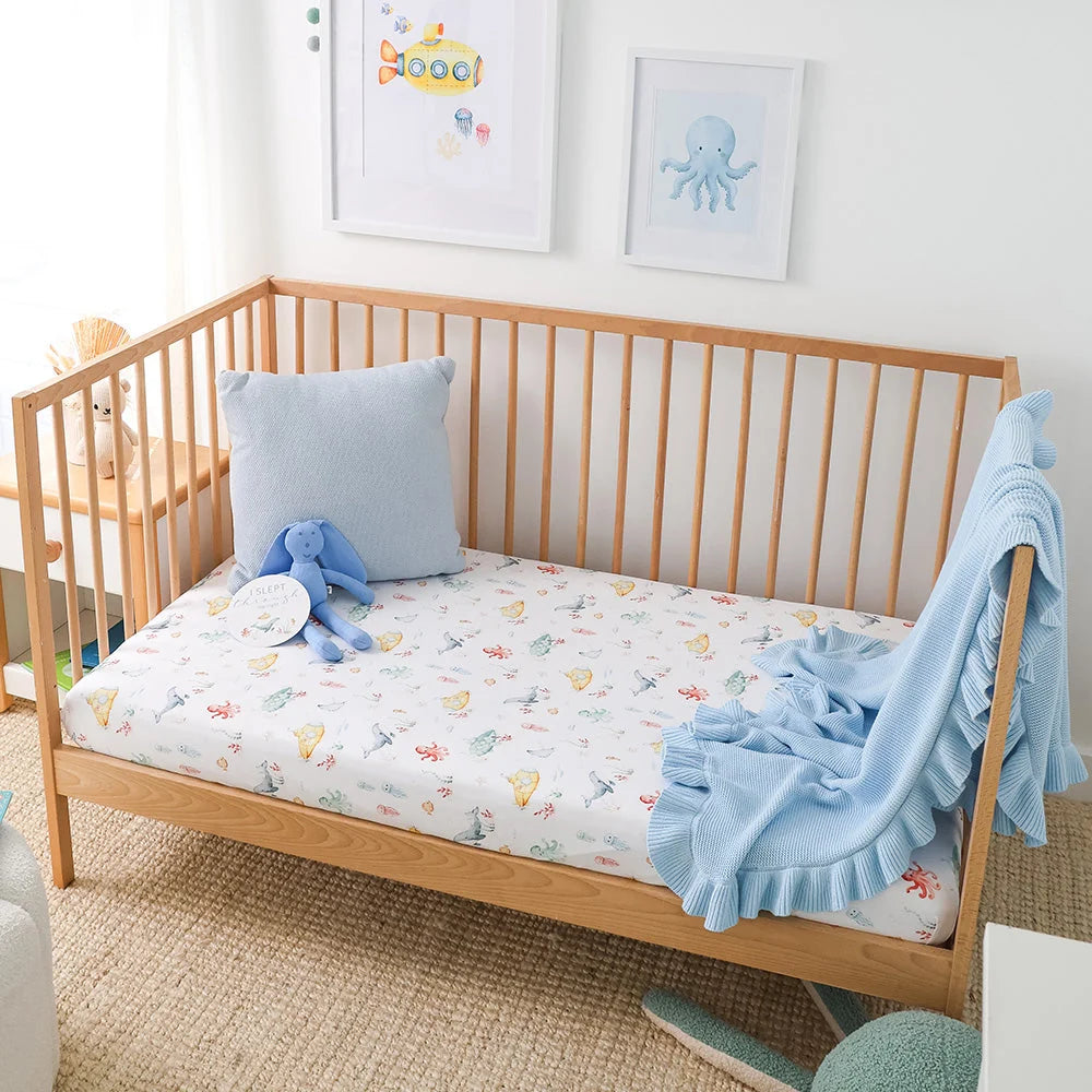 Little Subs Organic Fitted Cot Sheet