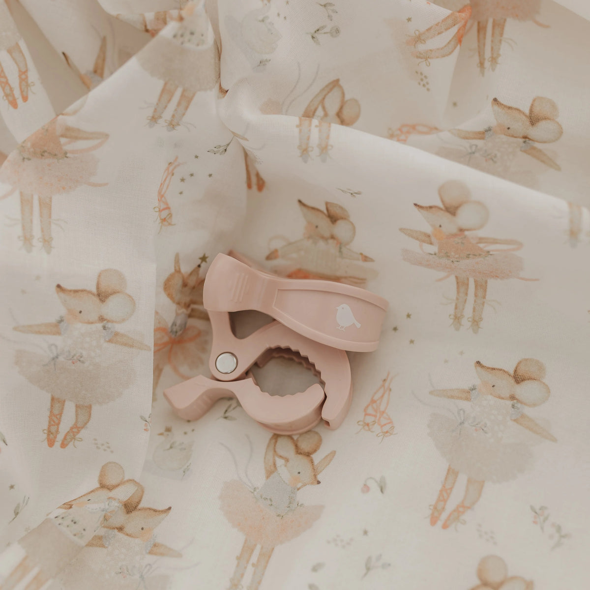 Ballerina Mouse Muslin Wrap & Pram Clip Set