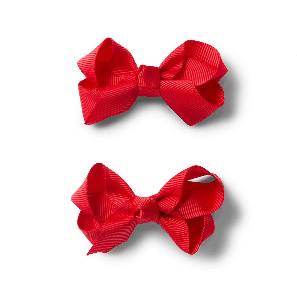 Red Piggy Tail Hair Clips - Pair
