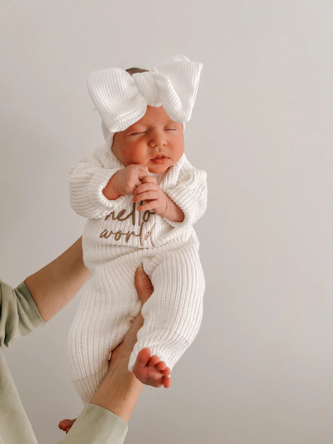 HELLO WORLD - LONG RIBBED ROMPER | MILK