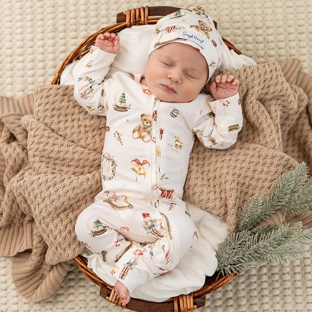 Santa's Toy Shop Organic Snugglesuit Convertible Romper