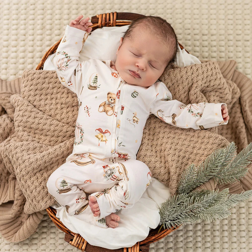 Santa's Toy Shop Organic Snugglesuit Convertible Romper