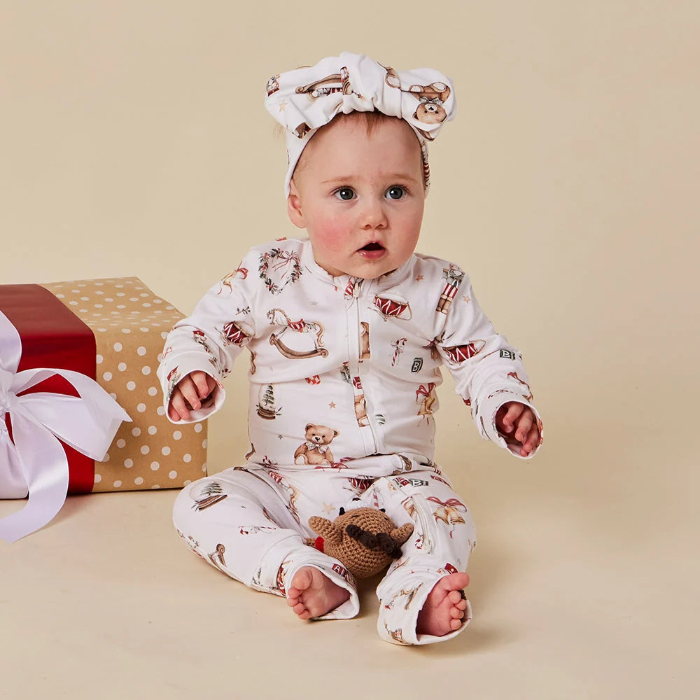 Santa's Toy Shop Organic Snugglesuit Convertible Romper