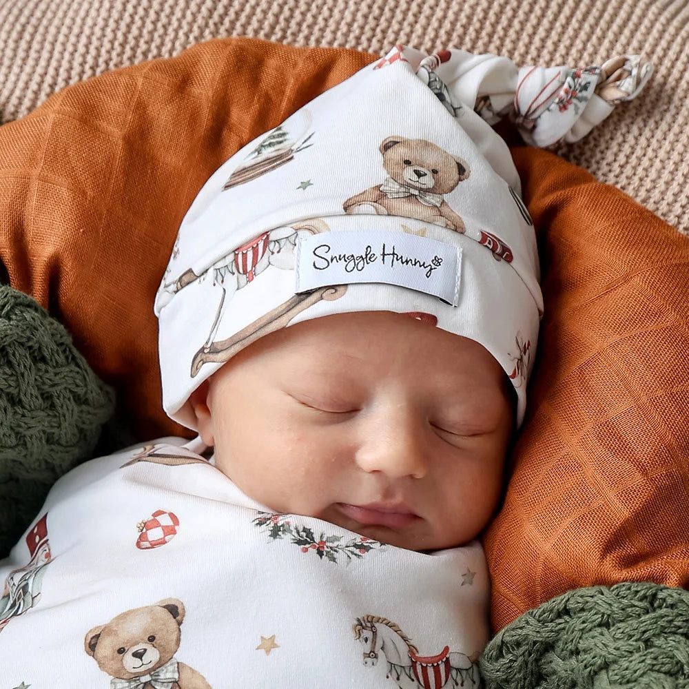 Santa's Toy Shop Organic Knotted Beanie