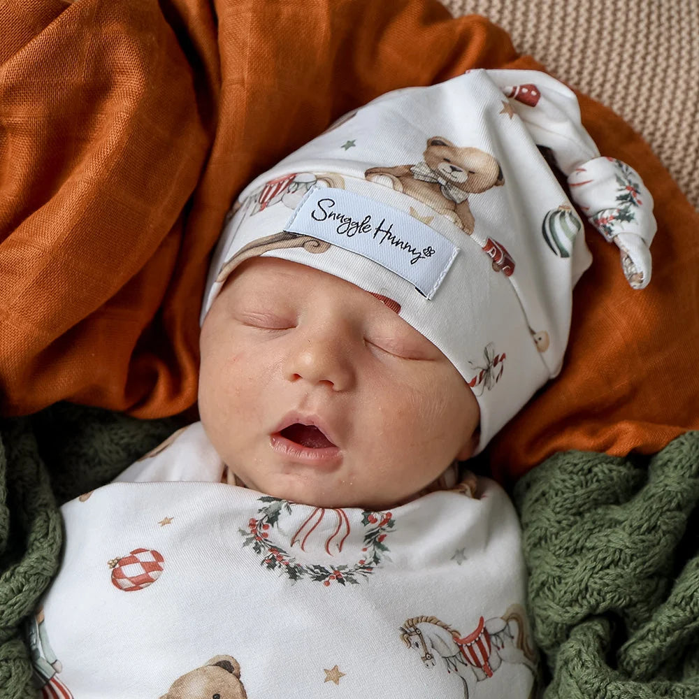 Santa's Toy Shop Organic Knotted Beanie