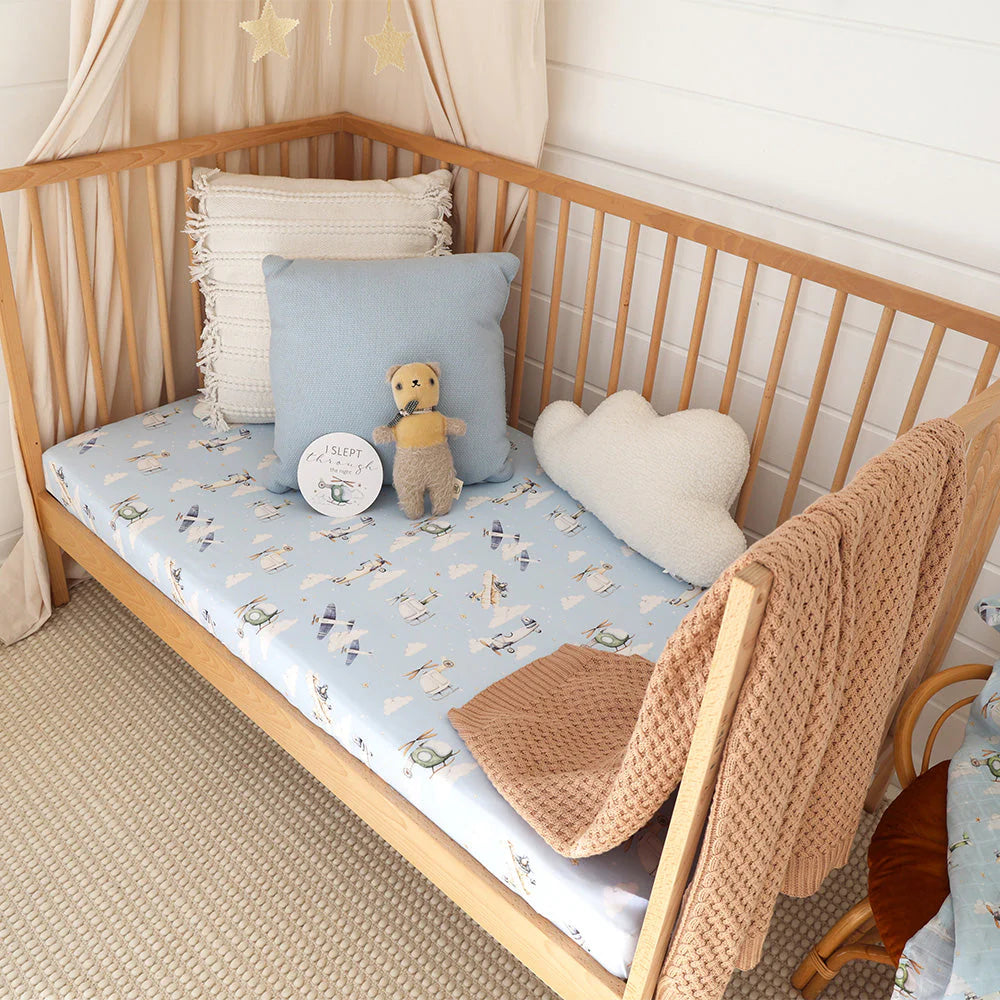 Taking Flight Organic Fitted Cot Sheet