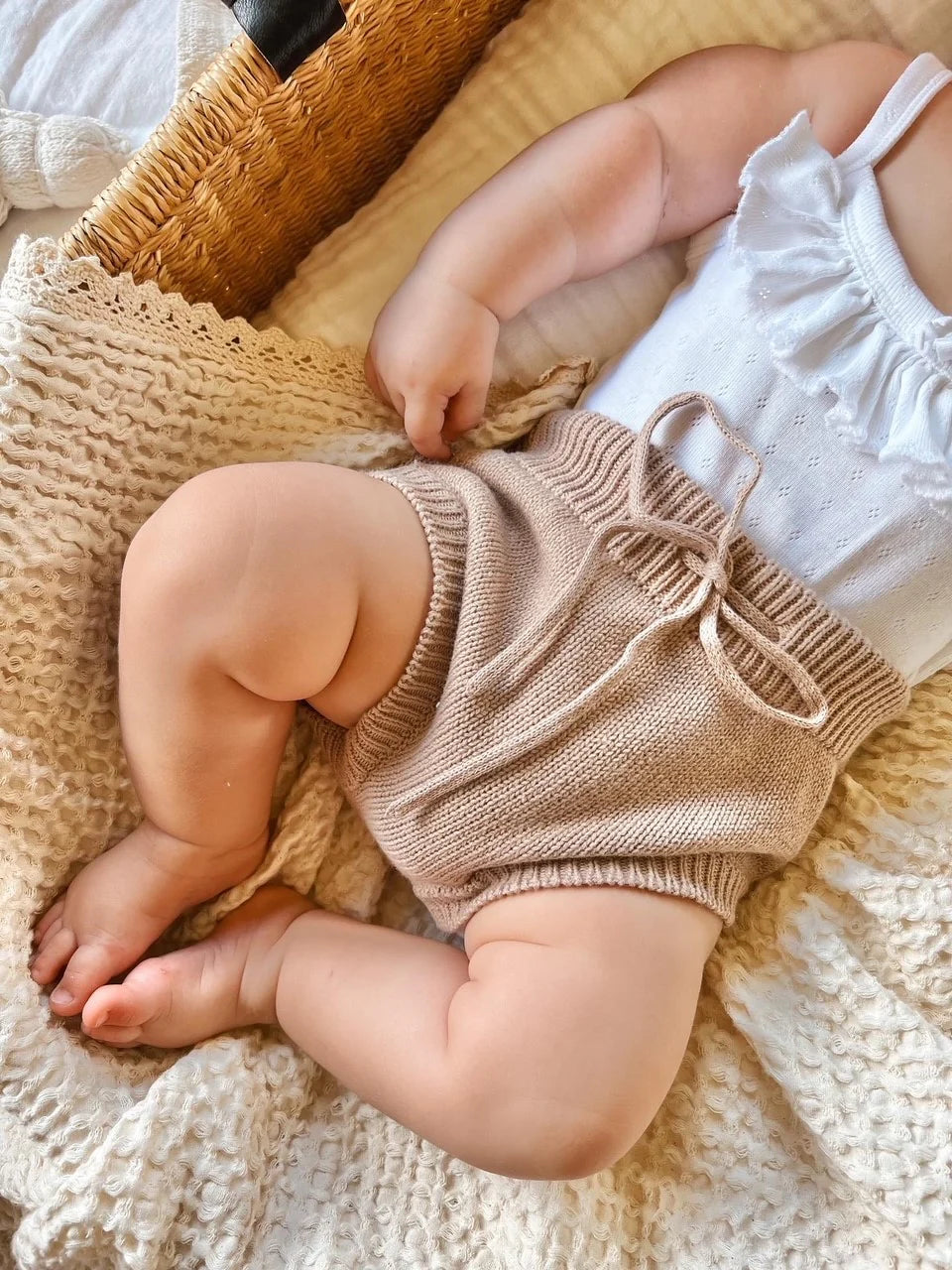 KNIT BLOOMERS - TEDDY BROWN - 0-3 MONTHS