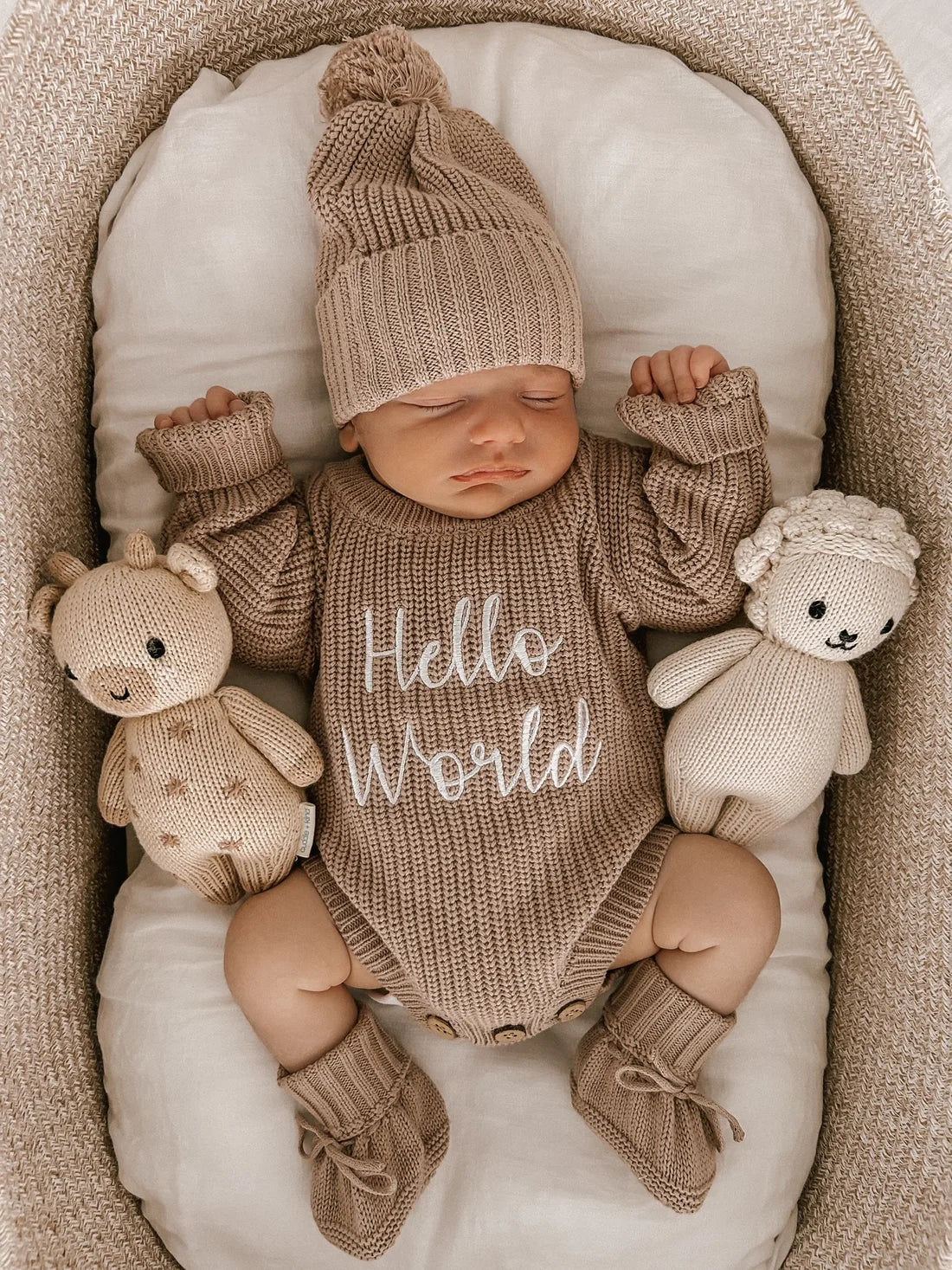 CUFF KNIT BEANIE | TEDDY BROWN - 0-3 MONTHS